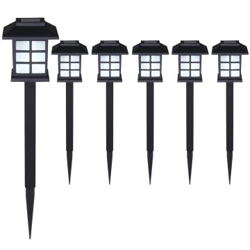 LED Solarlampen Set van 6 Zwart