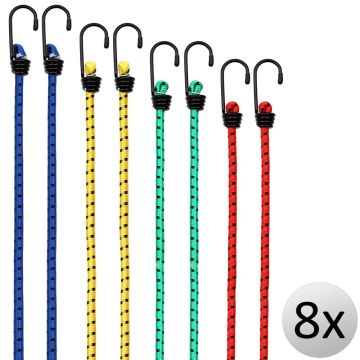 Bagagespin Met Haken 8 stuks Elastiek/Rubber 100cm