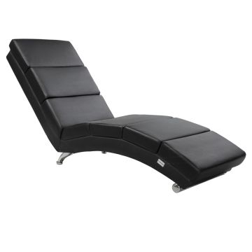 Relax Lounger Londen Zwart Kunstleer