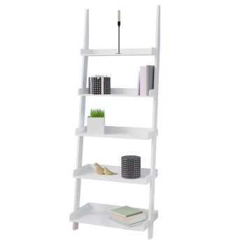 Ladderrek Wit met 5 Planken 180cm