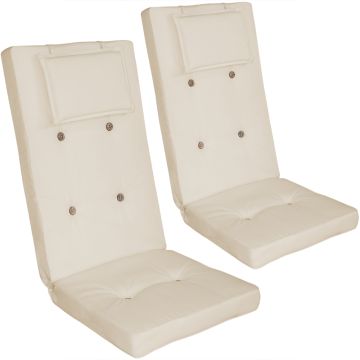 Stoelkussen Vanamo 2 stuks Crème 118x45x7cm