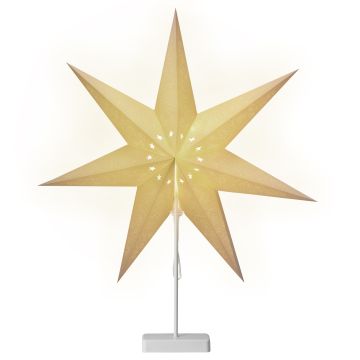 Kerstster Papier LED Wit Sterretjes incl Standaard