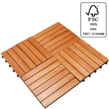 Houten Tegel Eucalyptus Hout Set van 11 30x30cm