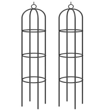 Rozenkolom Set van 2 Zwart 200x40cm