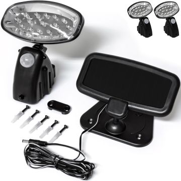 LED Solar Wandlamp Set van 2 Bewegingsmelder