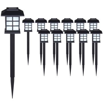 LED Solarlampen Set van 12 Zwart