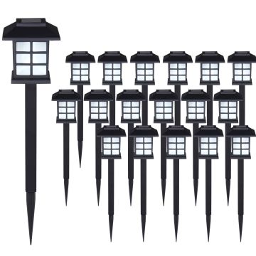 LED solarlampjes set van 18 zwart