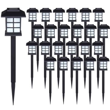 LED solarlampjes set van 24 zwart