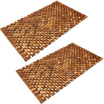 Badmat Set van 2 Acacia Mozaïek FSC®-gecertificeerd