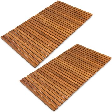 Badmat 76x50cm Acacia FSC®-gecertificeerd , Set van 2