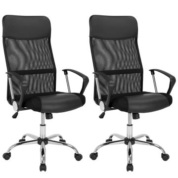 Bureaustoel Deluxe 2 stuks Zwart