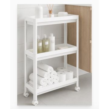 Badkamer of keuken trolley 73 x 54 x 18 cm kunststof wit