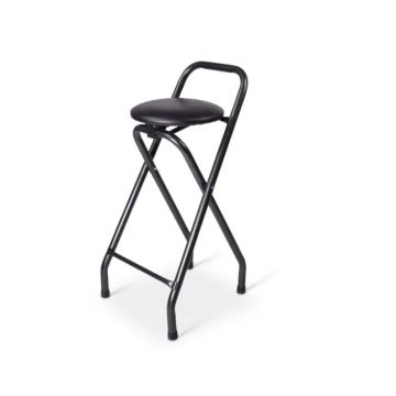 Stapelbare en inklapbare barkruk hamerslag zwart