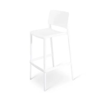 Stapelbare barkruk Nevada voor gebruik binnen of buiten kleur Wit