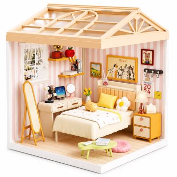 Dreamy mini house Slaapkamer Bedroom met ledlamp DIY Modelbouw Knutselen