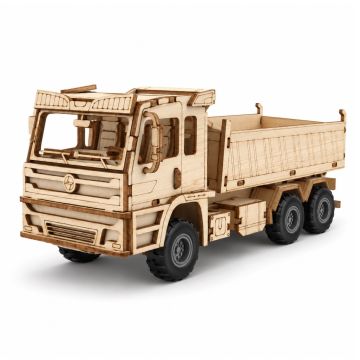 C.M. Vrachtwagen met Open Laadbak 133-delig Houten DIY Modelbouw
