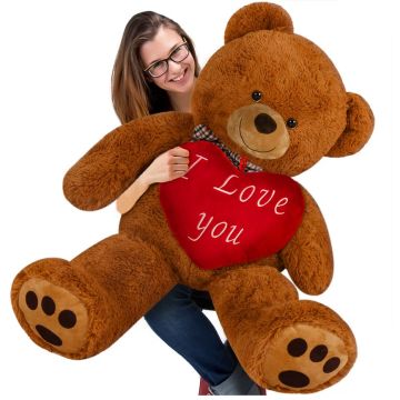 Zachte Teddybeer 100cm XL Bruin incl. Hartkussen
