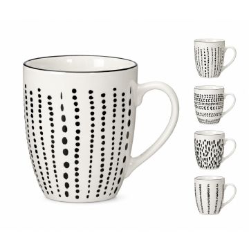 Beker van porselein inhoud van 350ml set van 4 verschillende