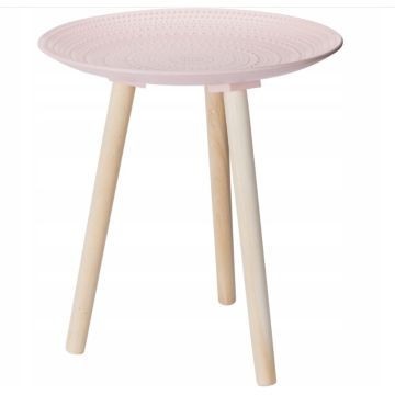 Bijzettafel Salontafel rond 41cm roze
