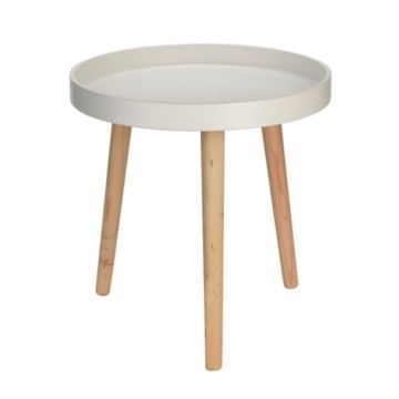 Bijzettafel Salontafel 39x40cm hout wit