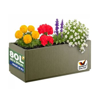Bloempot Ethica Olijfgroen Kunststof 80x36x36 cm