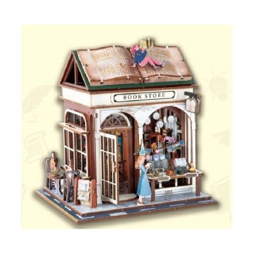 PlayfulMario Boekenwinkel - Bookstore met verlichting 148 onderdelen Modelbouw