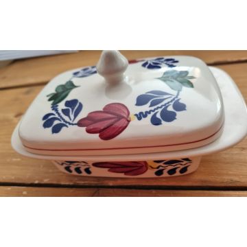 Boerenbont Botervloot met deksel met kleine aanslag