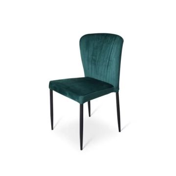 Stapelstoel Brooklyn metalen frame zitting velours Groen