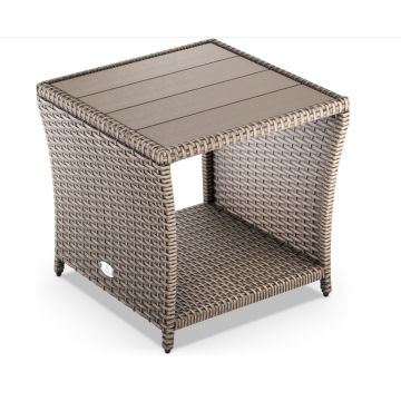 Polyrotan Bijzettafel Vedis Creme 45x45x40cm