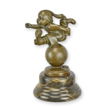 Bronzen sculptuur van tom thumbl