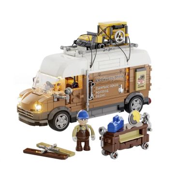 LUMIBRICKS Kampeerbus met LED-verlichting - 496 onderdelen