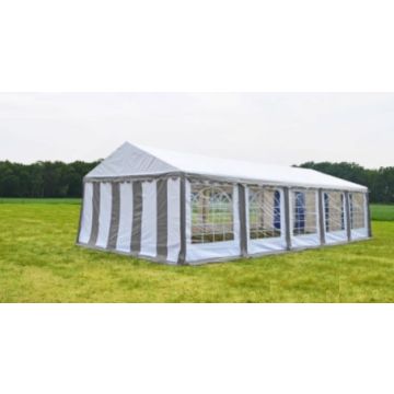Classic Plus Feest-tent PVC 4x10x2 mtr in Wit-Grijs