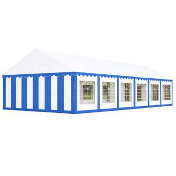 Classic Plus Partytent PVC 6x12x2 mtr in Wit-Blauw