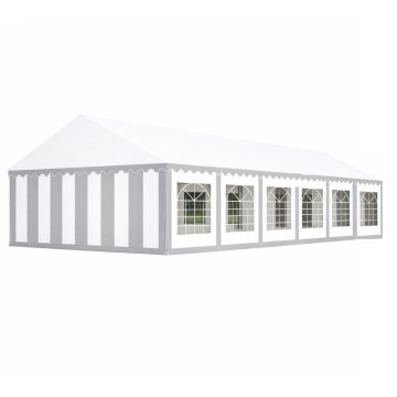 Classic Plus Partytent PVC 6x12x2 mtr in Wit-Grijs