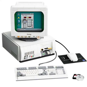 Pantasy Retro Desktop Computer Bouwset (1634 Stenen) – Vintage PC met Monitor - Creator Model voor Volwassenen 