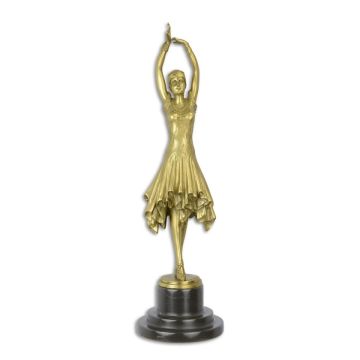 GEPOLIJST BRONZEN BEELD GENAAMD -MISS KITA-