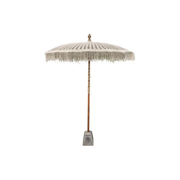 Balinese Parasol houten steel rond 180 cm macrame