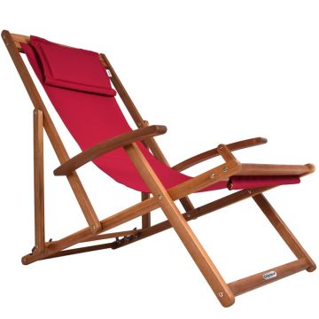 Ligstoel Rood Acaciahout 94x60x94cm