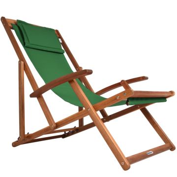 Ligstoel Groen Acaciahout 94x60x94cm