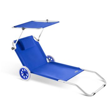 Ligbed Kreta Blauw Alu met wielen