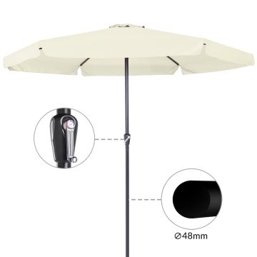 Parasol Maui Beige Ø330cm UV-bescherming 80+