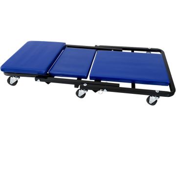 Monteursbed Blauw Zwart Metaal 92x44x12cm Stoel 150kg 