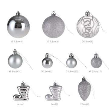 Kerstballen Zilver 102-delig