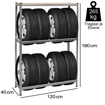 Monzana Bandenrek Staal gegalvaniseerd 795kg