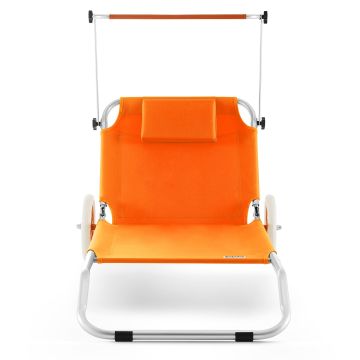Ligbed Kreta Oranje Alu met wielen