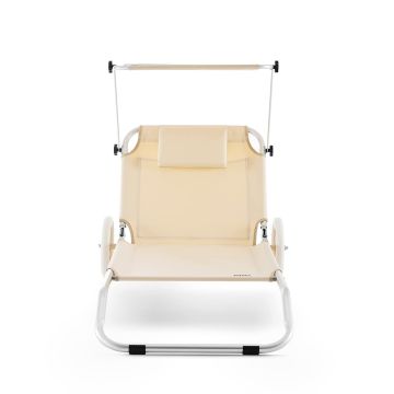 Ligbed Crete Beige Alu met wielen