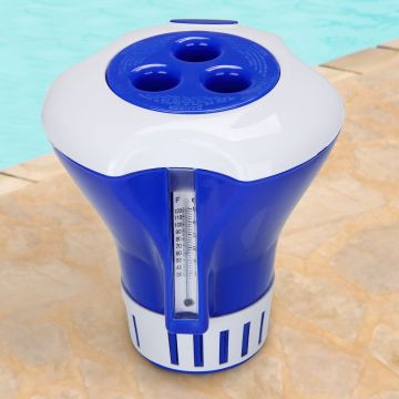 Chloordrijver Blauw Wit PVC 18x17cm Chloortabletten Zwembad