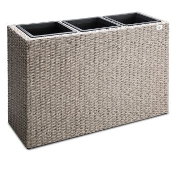 Polyrattan Bloembak 3 delig Creme 83x30,5x60cm 