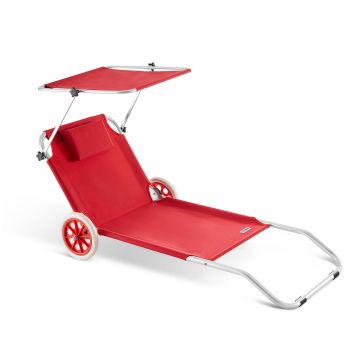 Ligbed Kreta Rood Alu met wielen