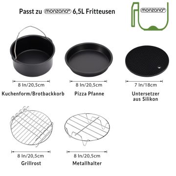 Heteluchtfriteuse Accessoireset 9-delig RVS